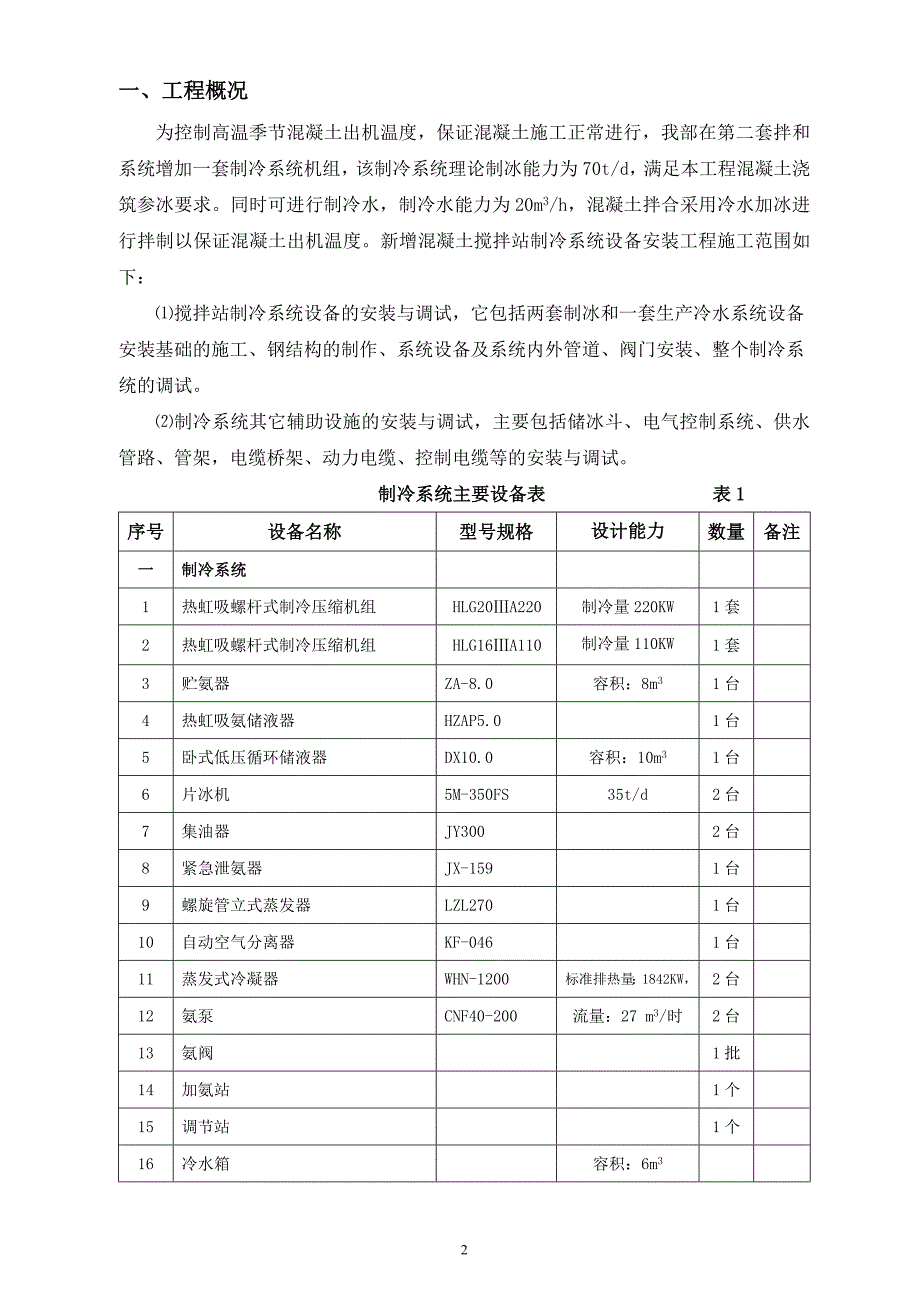 兴隆水利枢纽船闸标段第二套拌和楼制冷系统施工方案_第2页