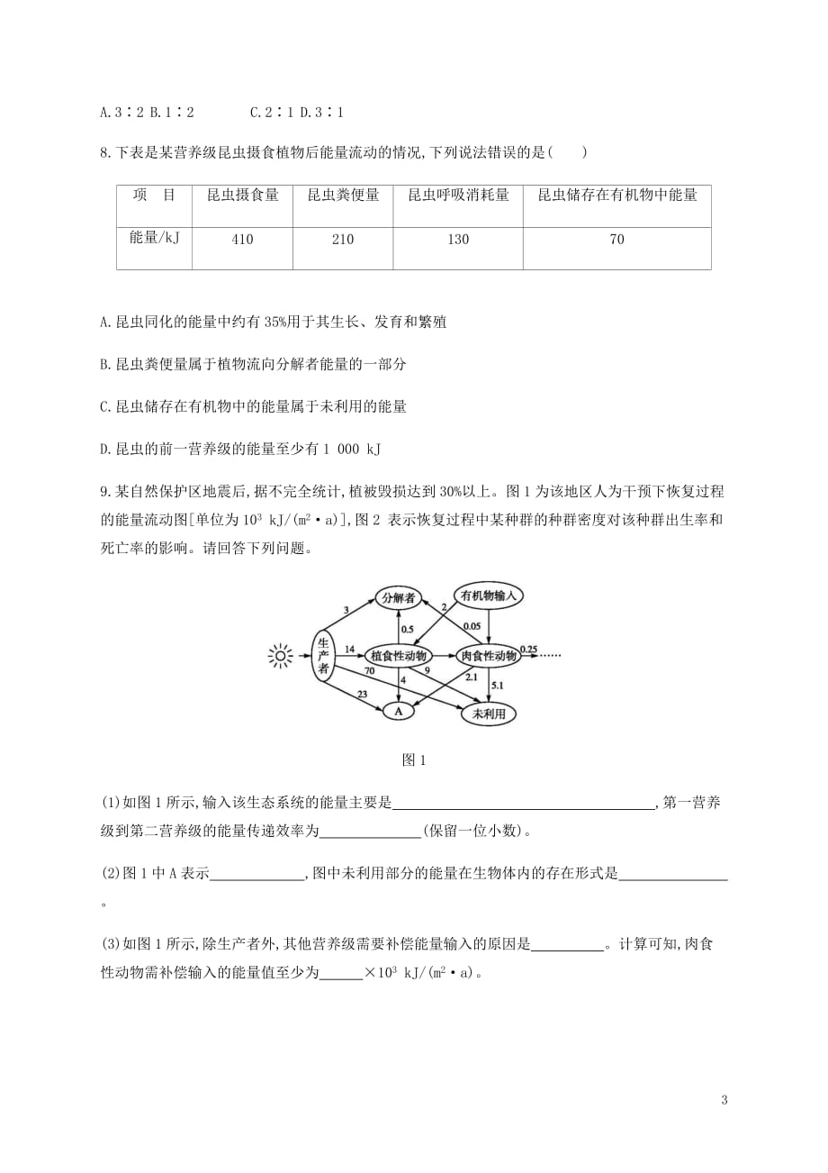 2019年高考生物二轮复习 题型专项训练6 数据计算类(同名2124)_第3页