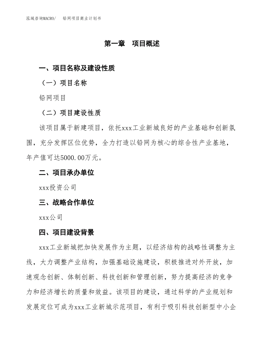 铅网项目商业计划书参考模板.docx_第4页