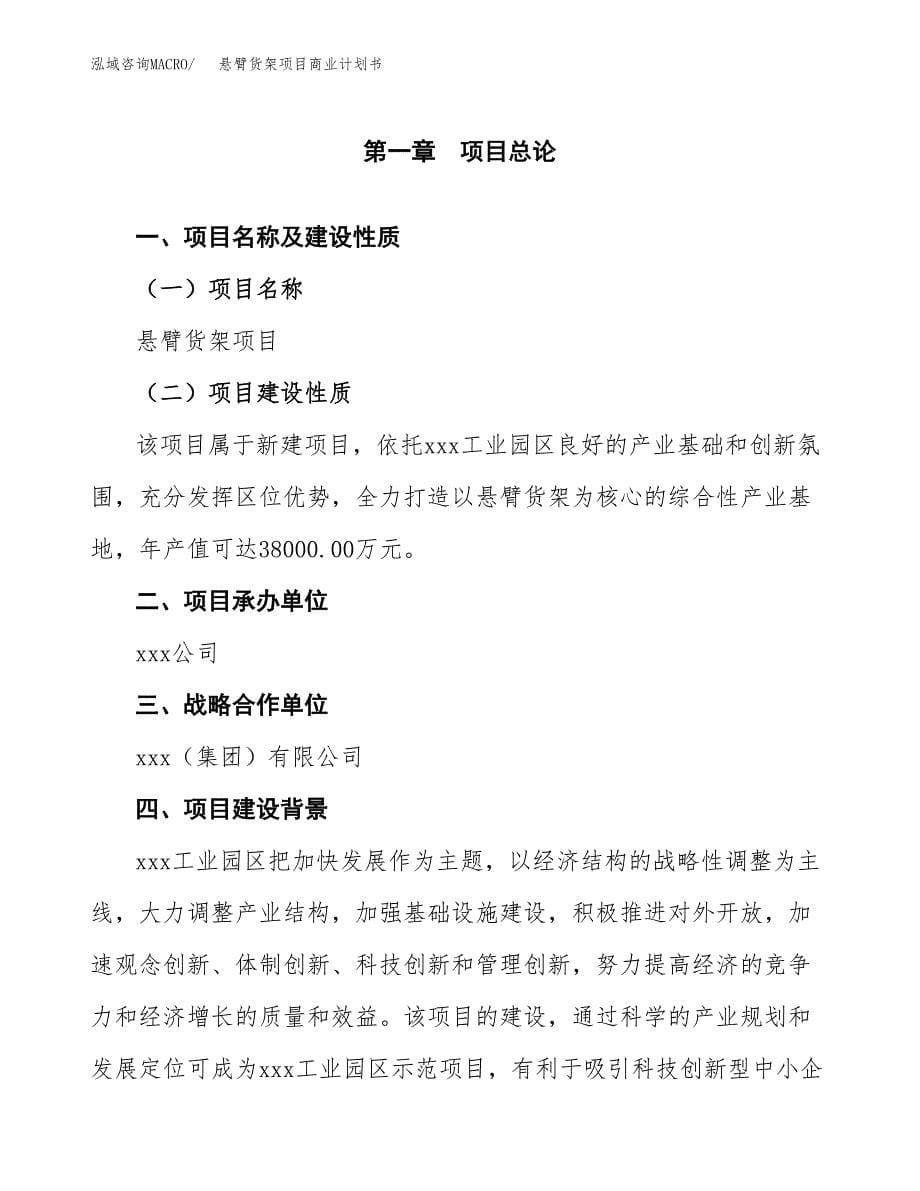 悬臂货架项目商业计划书参考模板.docx_第5页