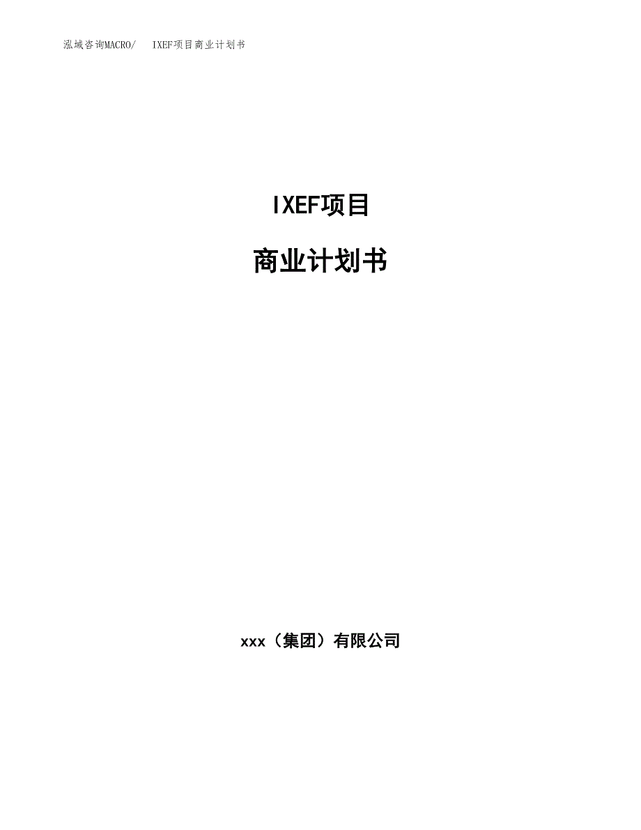 IXEF项目商业计划书参考模板.docx_第1页