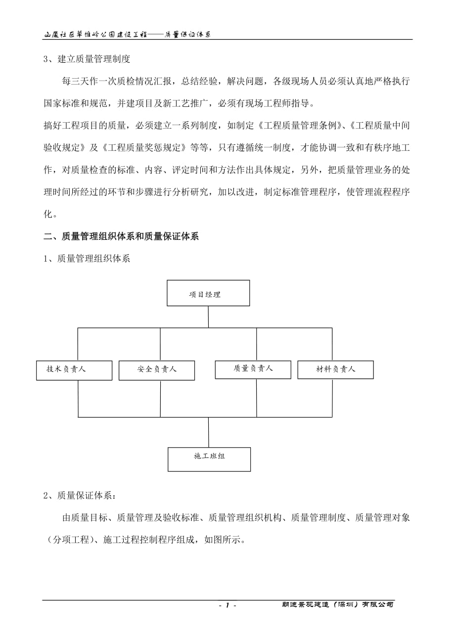 山厦社区草堆岭公园建设工程(质量保证体系)2_第2页