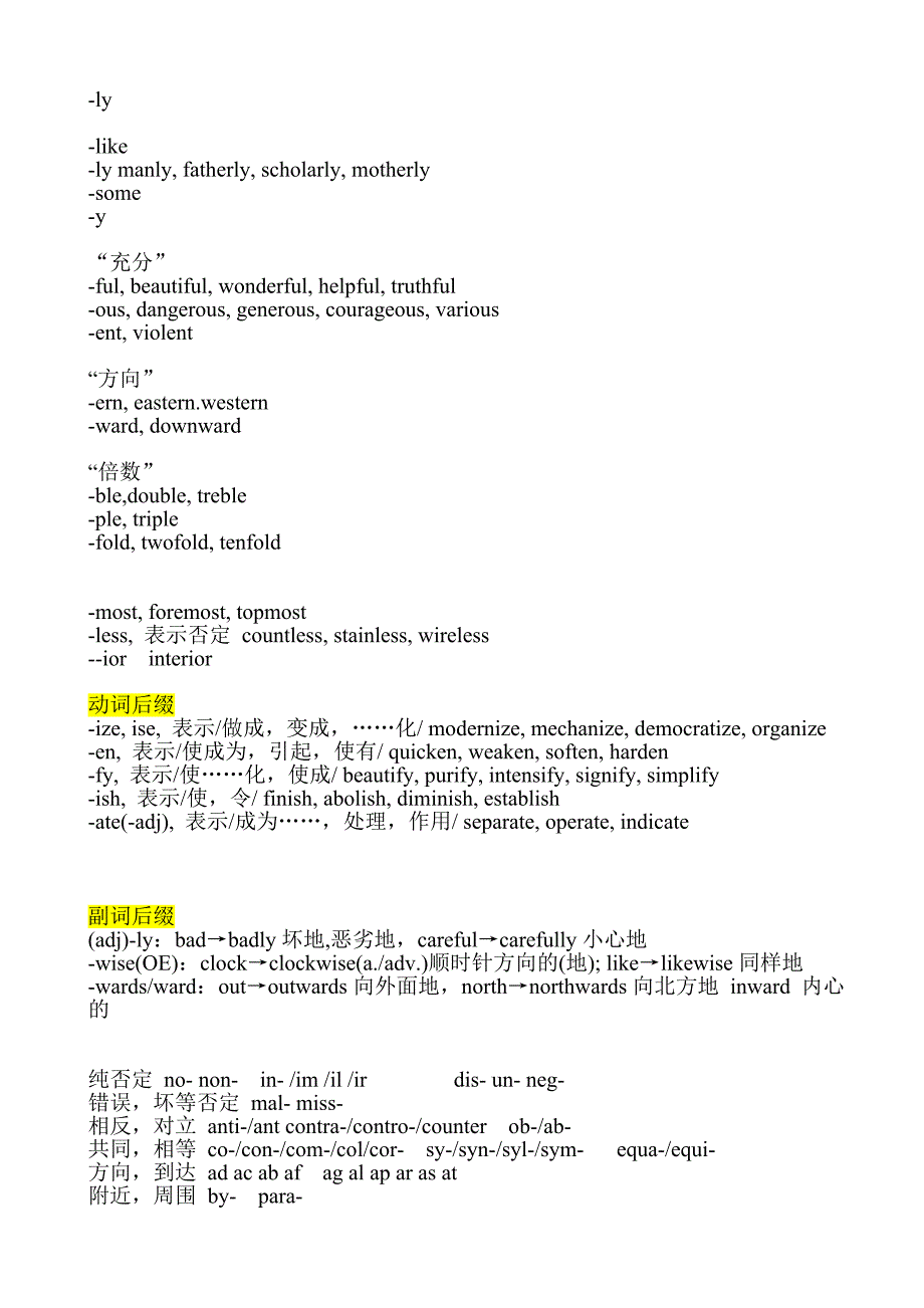 英语常用词性（名词形容词动词副词等）后缀_第2页