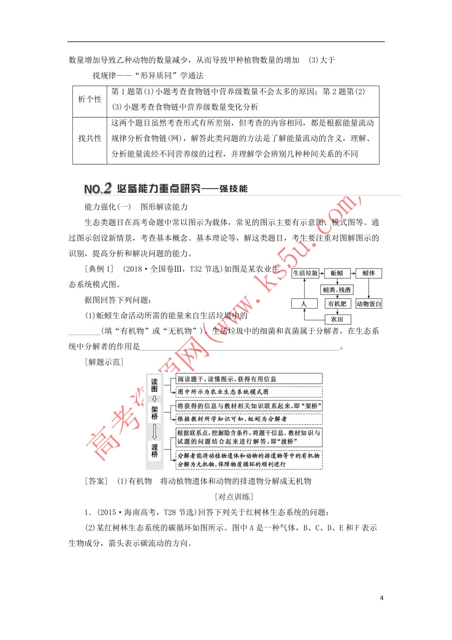 2019年高考生物二轮复习 重难增分专题四 高考4个必考主观大题精细研究——“生态类”题目 第1课时 精研高考真题学案_第4页