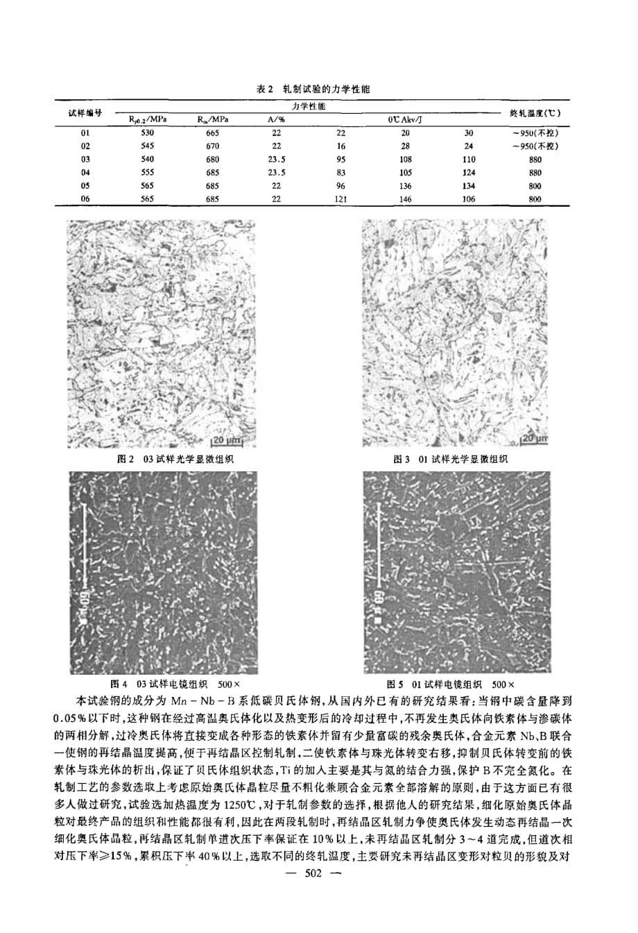 开发高强度低碳贝氏体h型钢的试验研究_第2页
