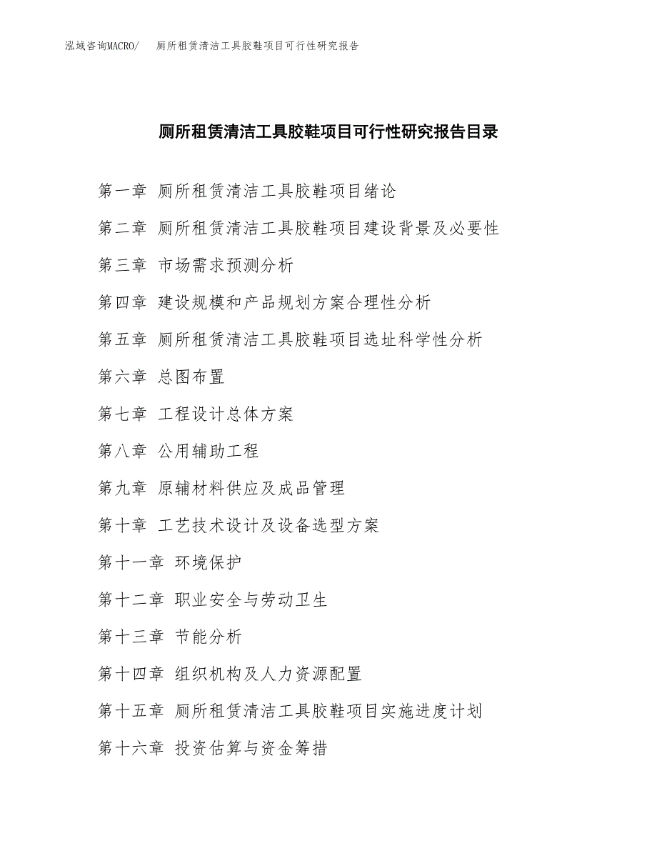 2019厕所租赁清洁工具胶鞋项目可行性研究报告参考大纲.docx_第4页