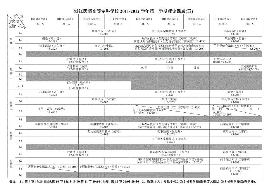 11-12第一学期课程安排_第5页