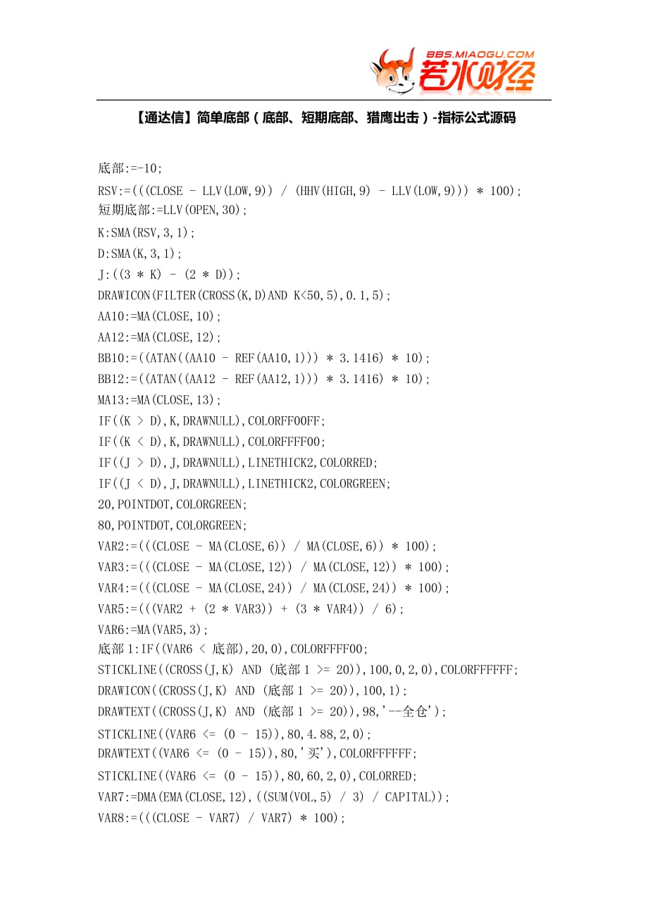 简单底部(底部、短期底部、猎鹰出击)_第1页