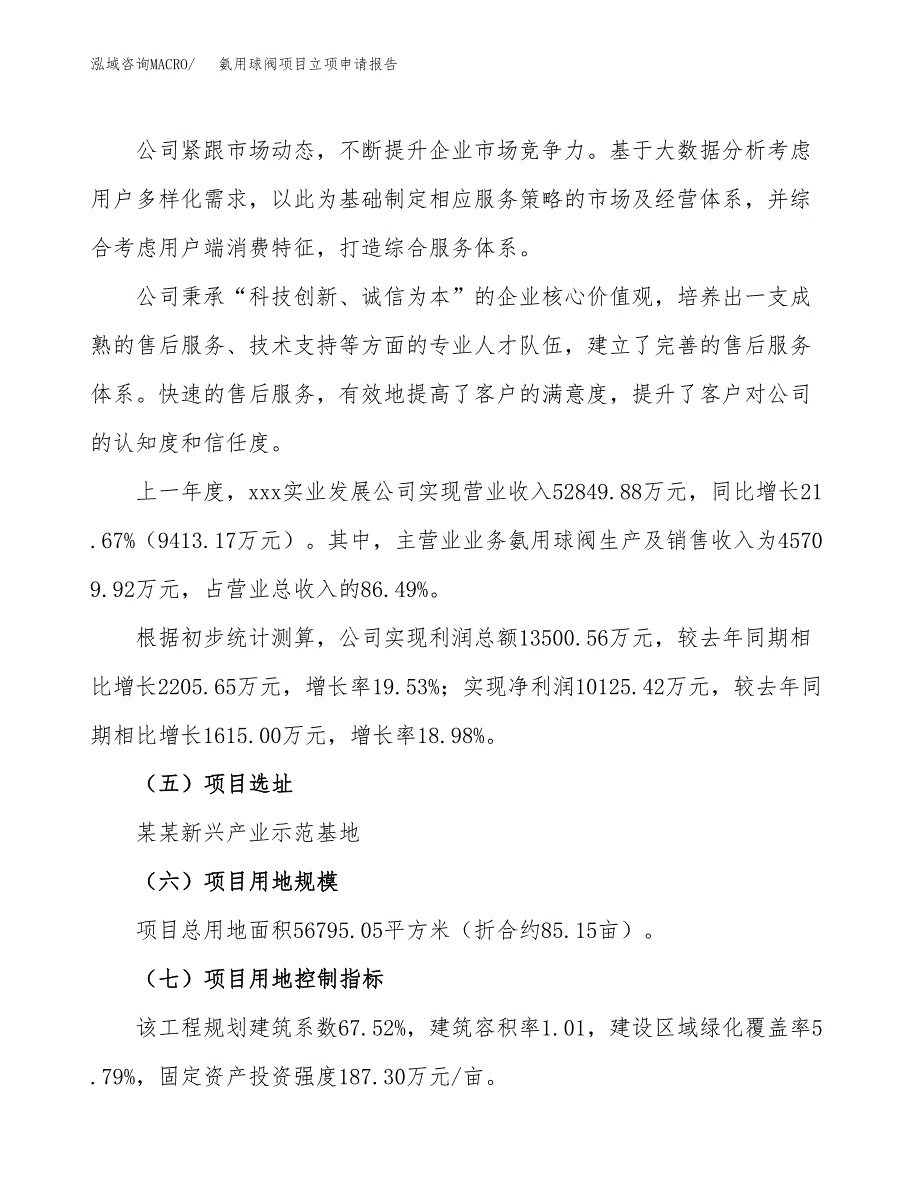 关于建设氨用球阀项目立项申请报告模板（总投资23000万元）_第2页