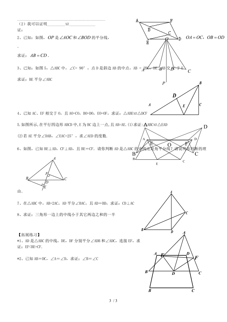 全等三角形综合复习(初二数学,李)_第3页