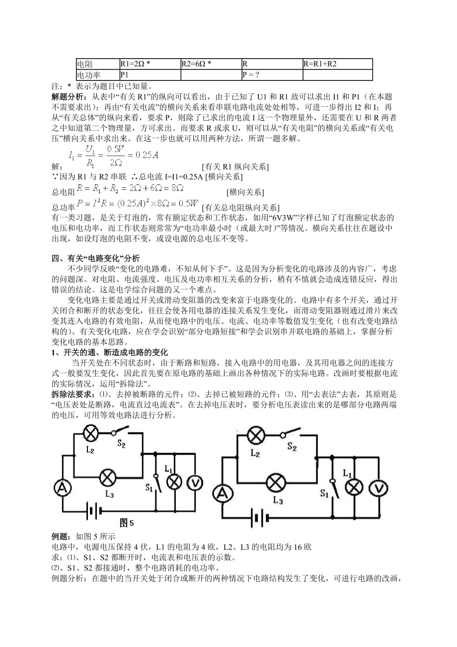 重点初中物理电学电路问题难点突破_第3页