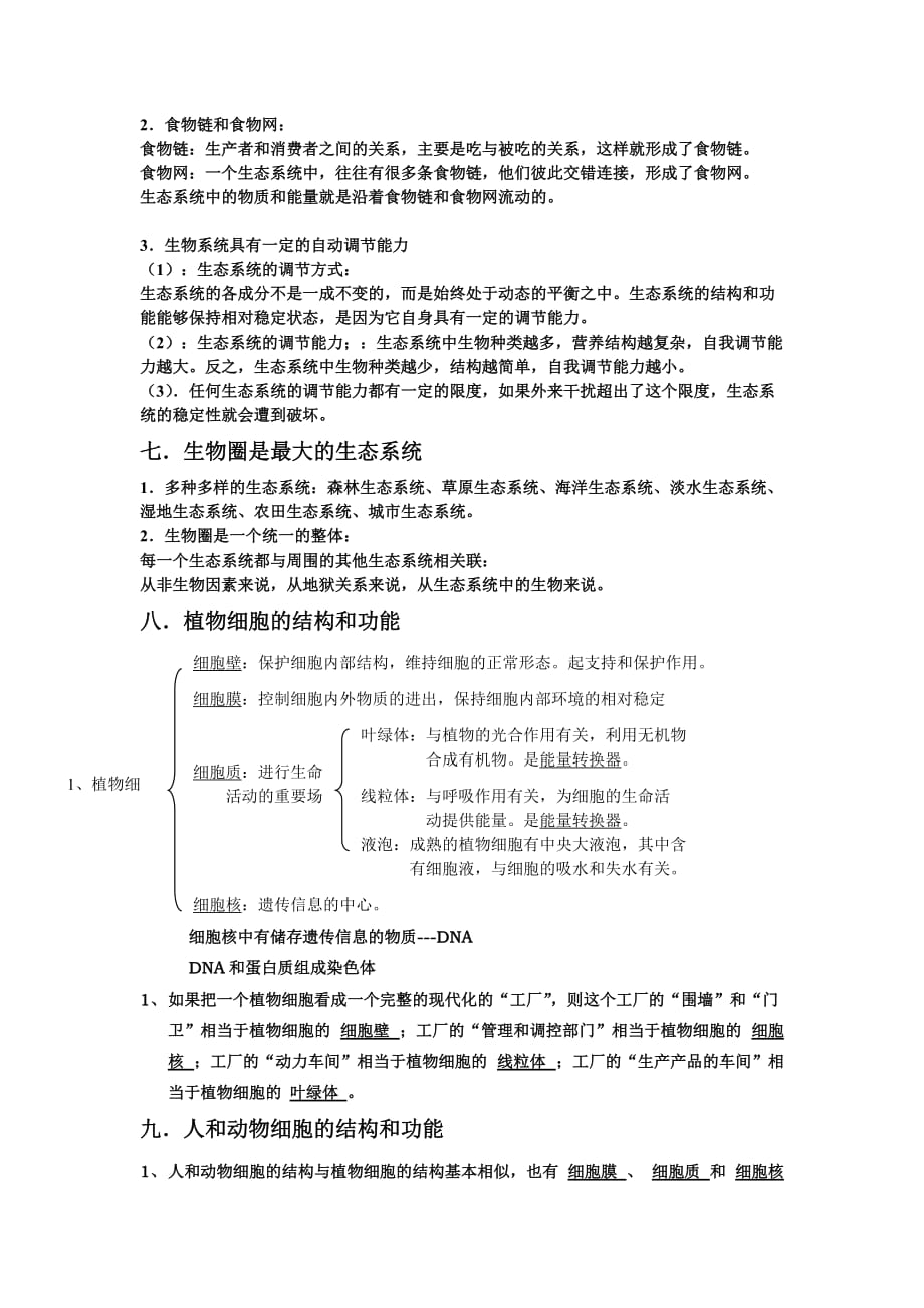 重点初中生物会考知识点梳理1_第2页