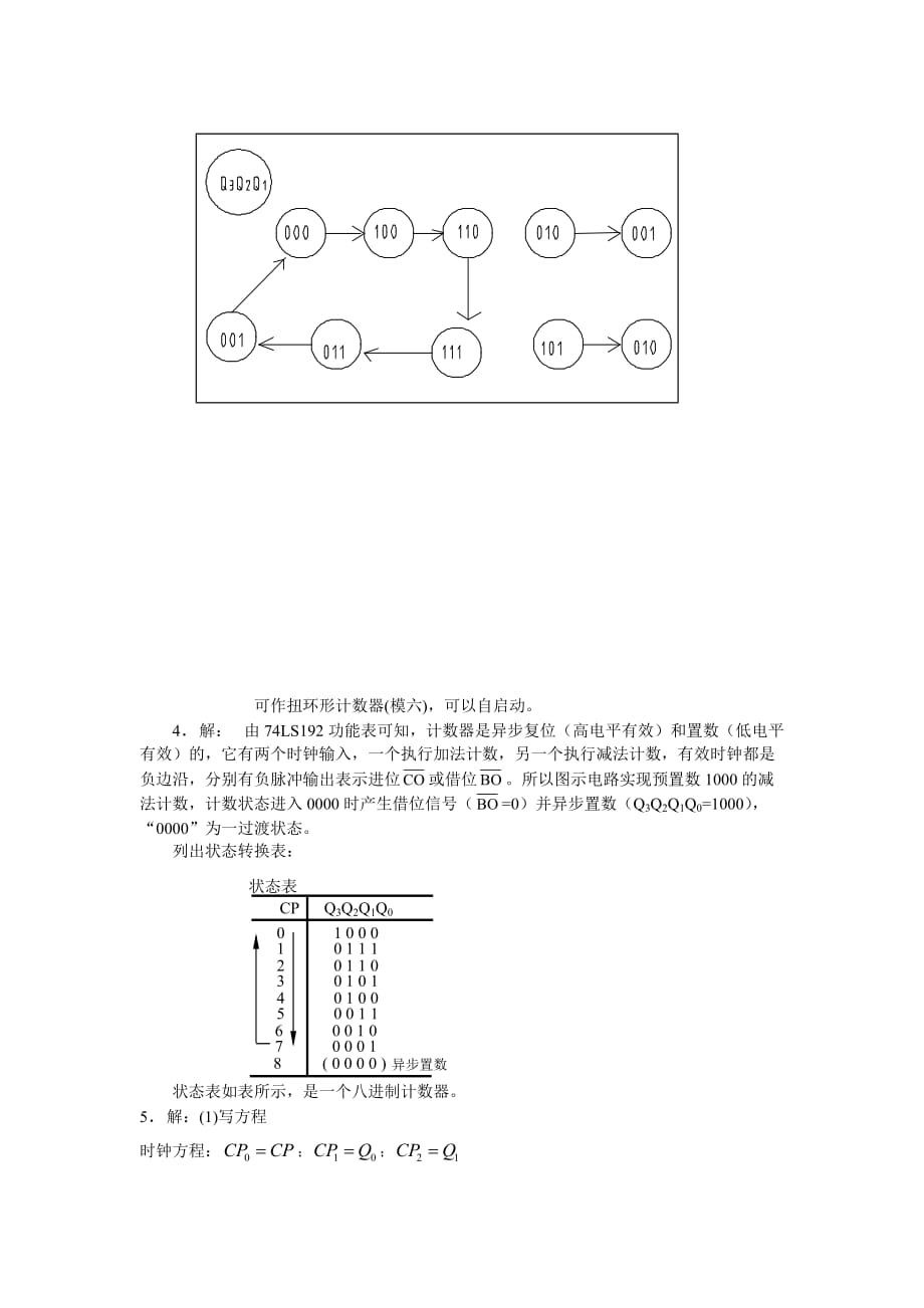 数字电子技术教学课件作者吴雪琴答案第6章时序逻辑电路答案_第3页