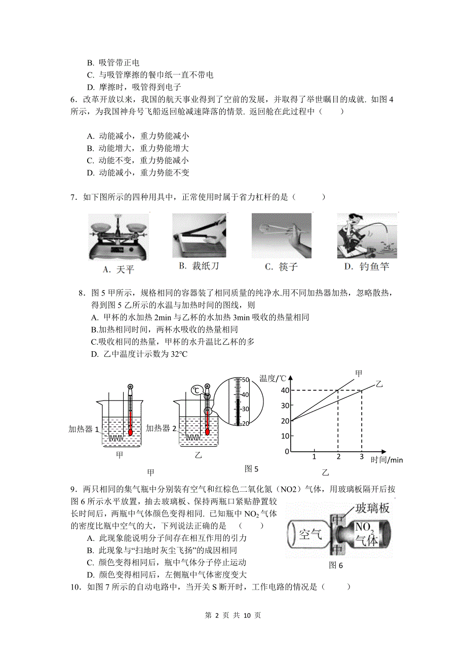 重点初中物理综合测试题_第2页