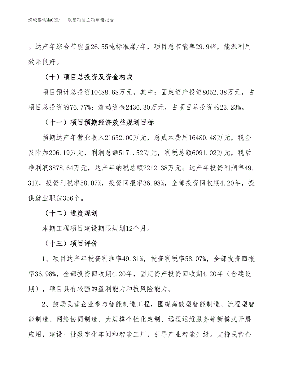 关于建设软管项目立项申请报告模板（总投资10000万元）_第4页