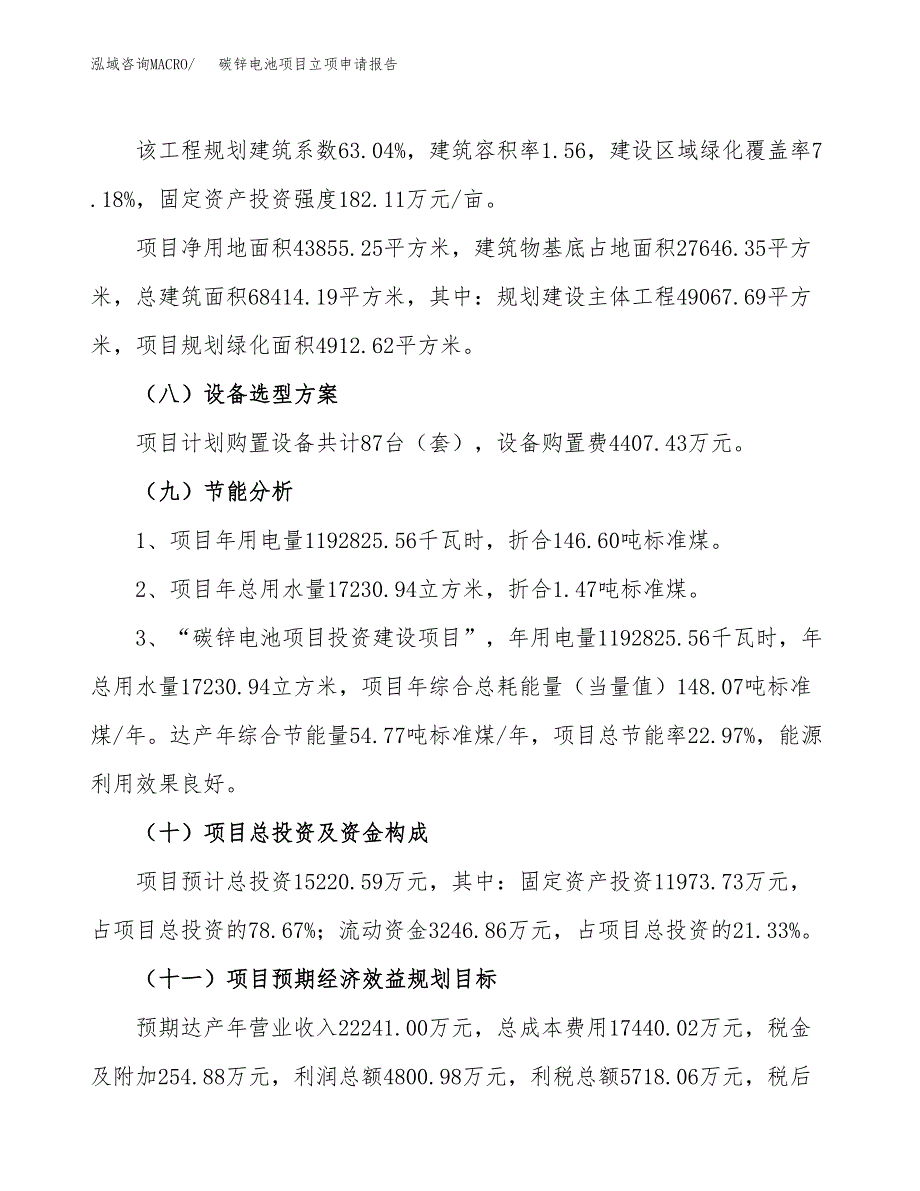 关于建设碳锌电池项目立项申请报告模板（总投资15000万元）_第3页