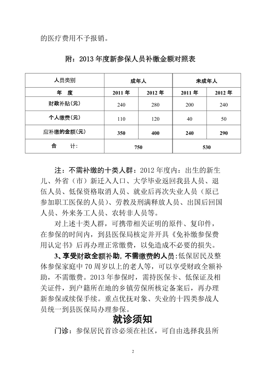 2013年度南昌县城镇居民基本医疗保险参保、就诊、报销须知.doc_第2页