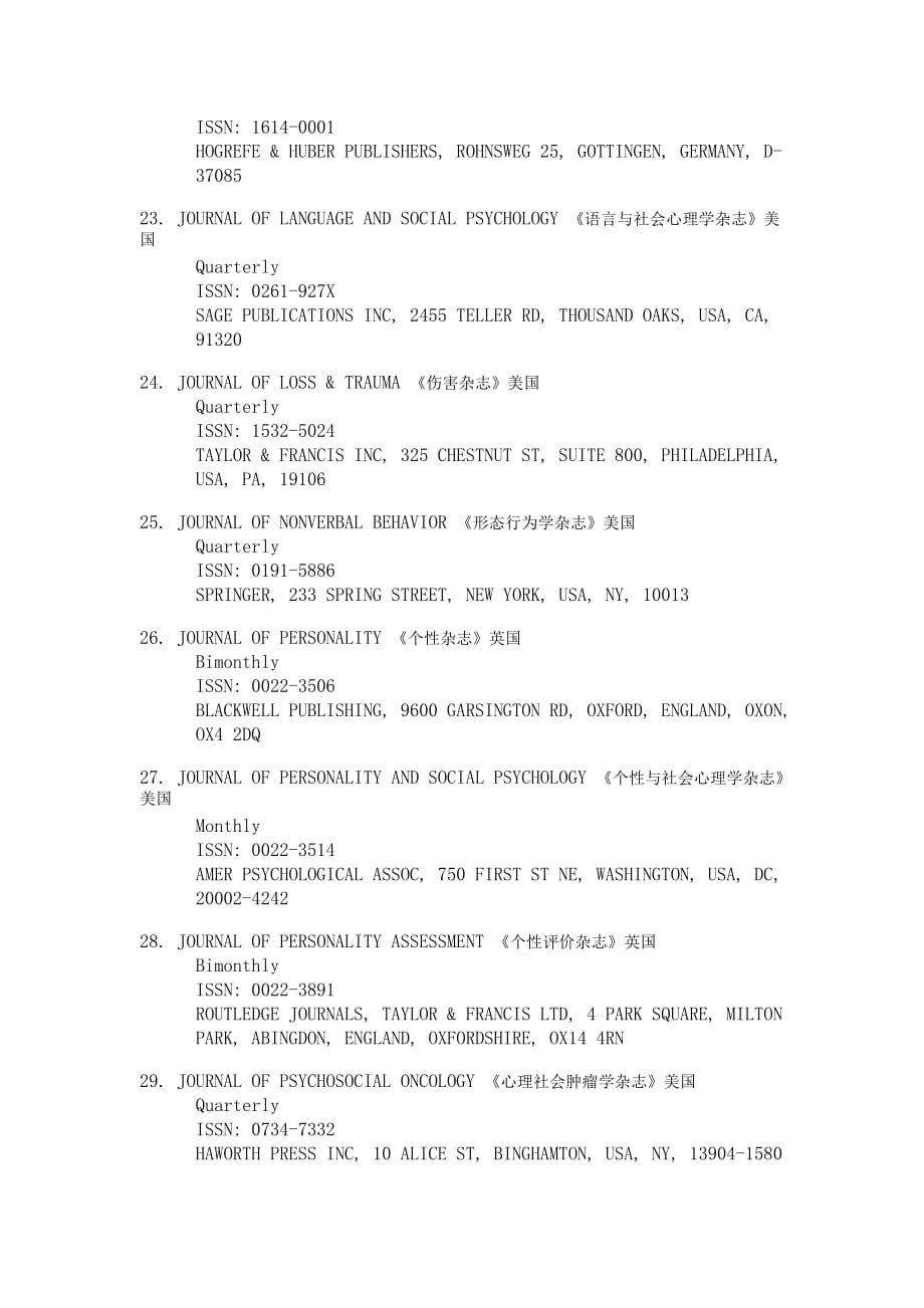 ssci收录社会心理学学科期刊52种_第4页