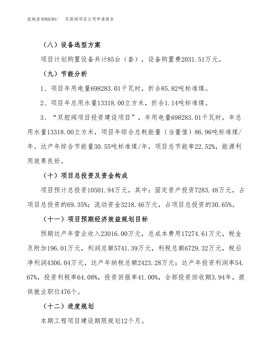 关于建设双腔阀项目立项申请报告模板（总投资11000万元）_第3页