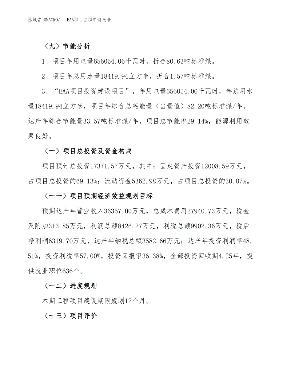 关于建设EAA项目立项申请报告模板（总投资17000万元）_第3页