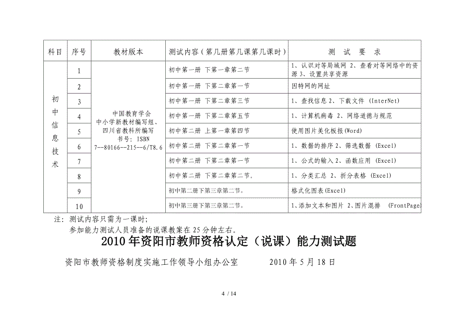 年初中汇总(资阳教师说课测试题)_第4页