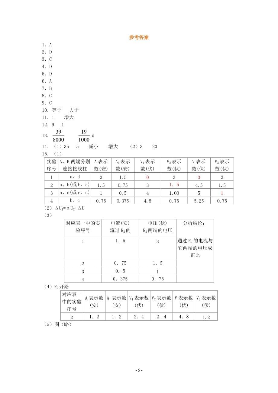 重点初中物理教师解题能力竞赛试卷及答案_第5页