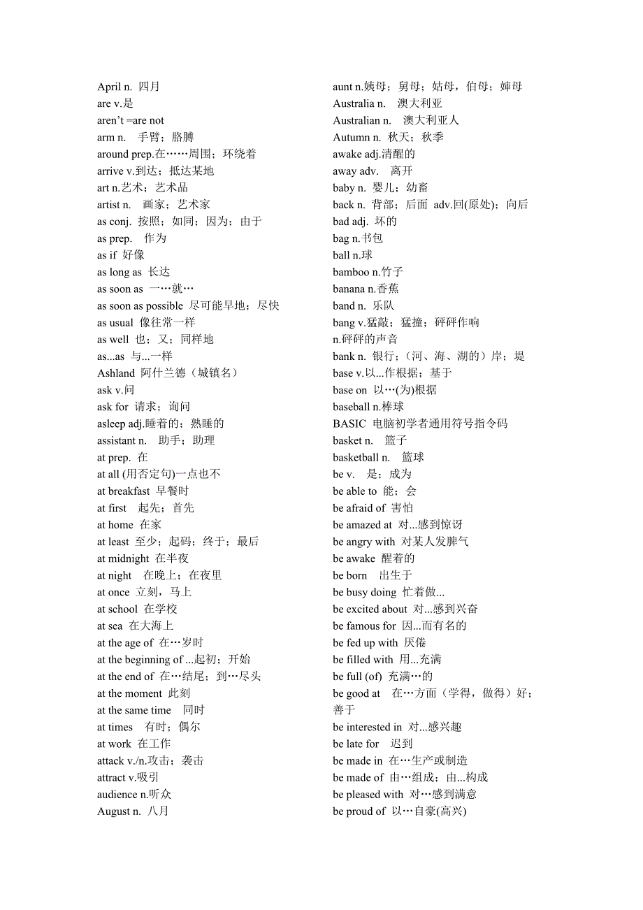 重点初中英语必备词汇_第2页