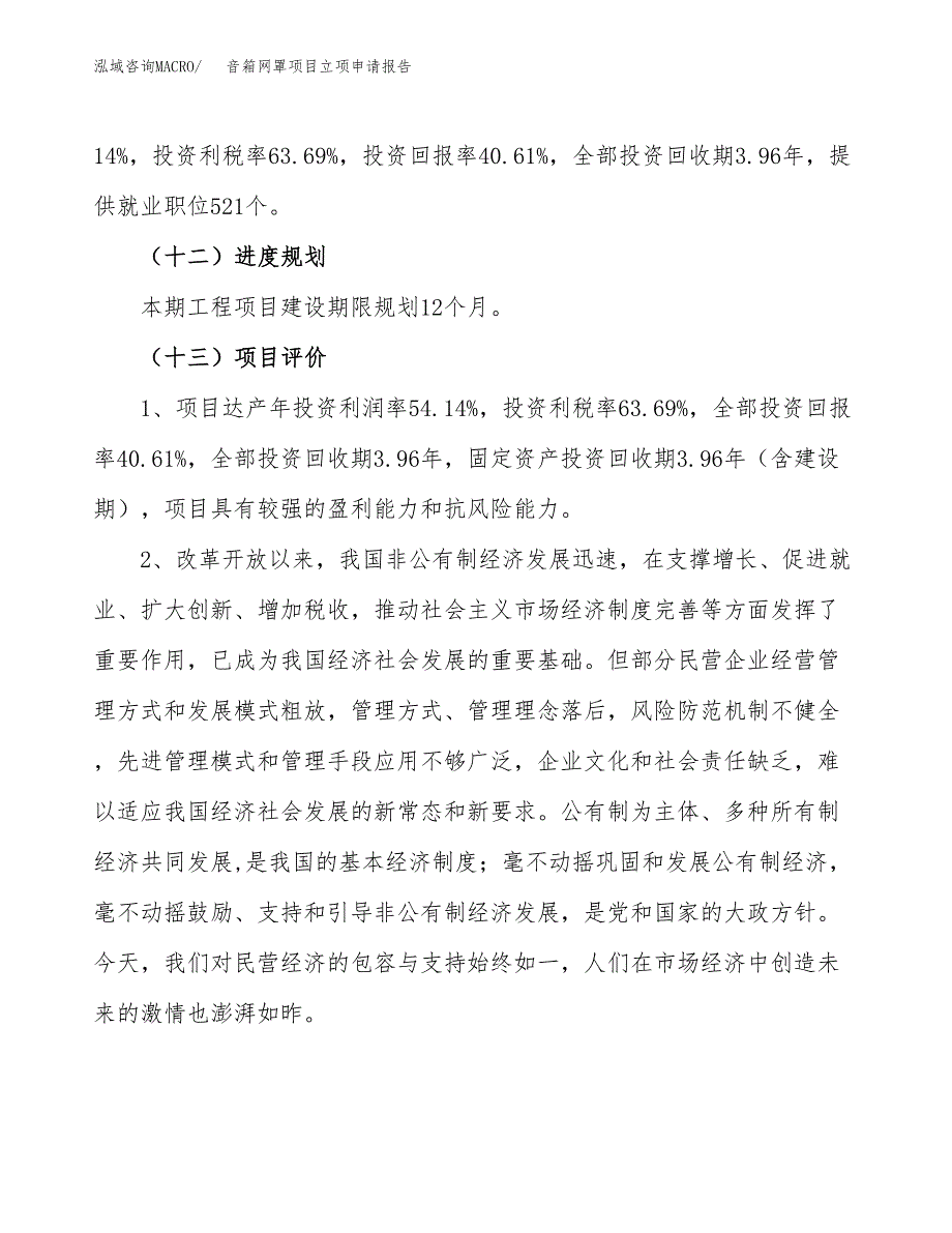 关于建设音箱网罩项目立项申请报告模板（总投资13000万元）_第4页