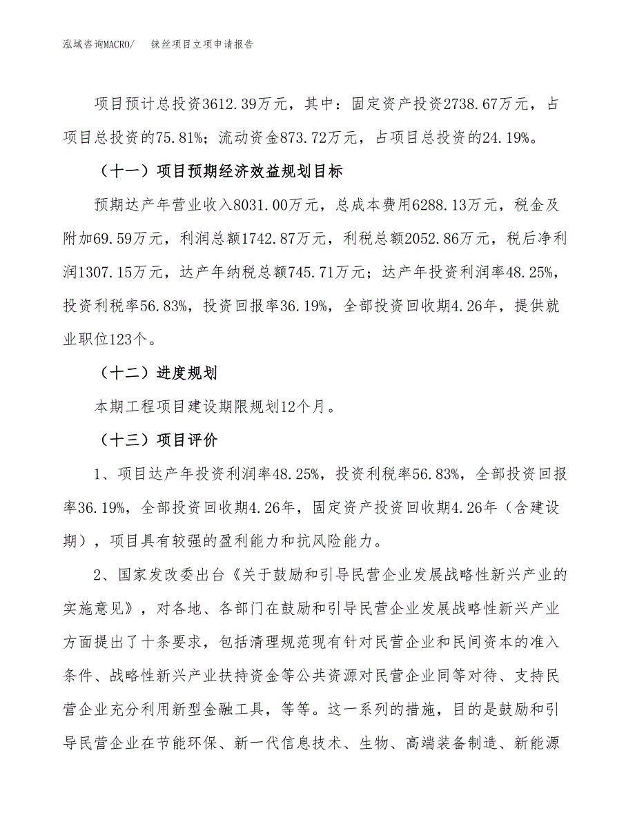 关于建设铼丝项目立项申请报告模板（总投资4000万元）_第4页