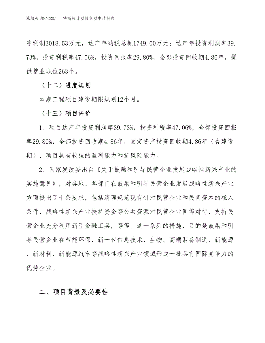 关于建设特斯拉计项目立项申请报告模板（总投资10000万元）_第4页