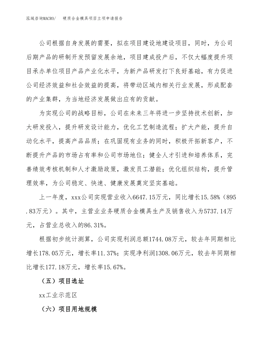 关于建设硬质合金模具项目立项申请报告模板（总投资13000万元）_第2页