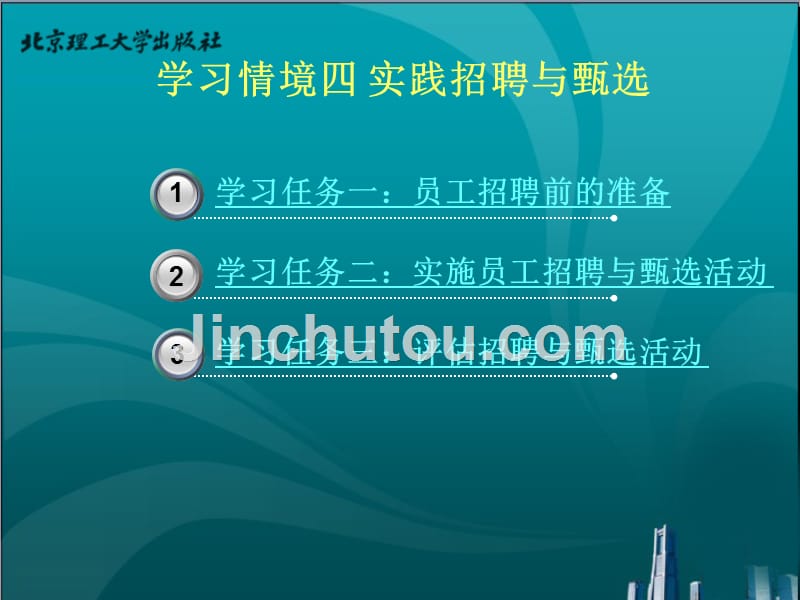 现代人力资源管理教学课件作者葛元月学习情境四实践招聘与甄选_第1页