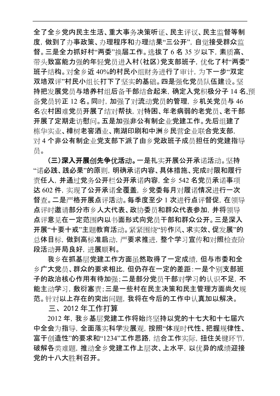 中洲乡贯彻落实全市组织工作会议精神情况汇报_第2页