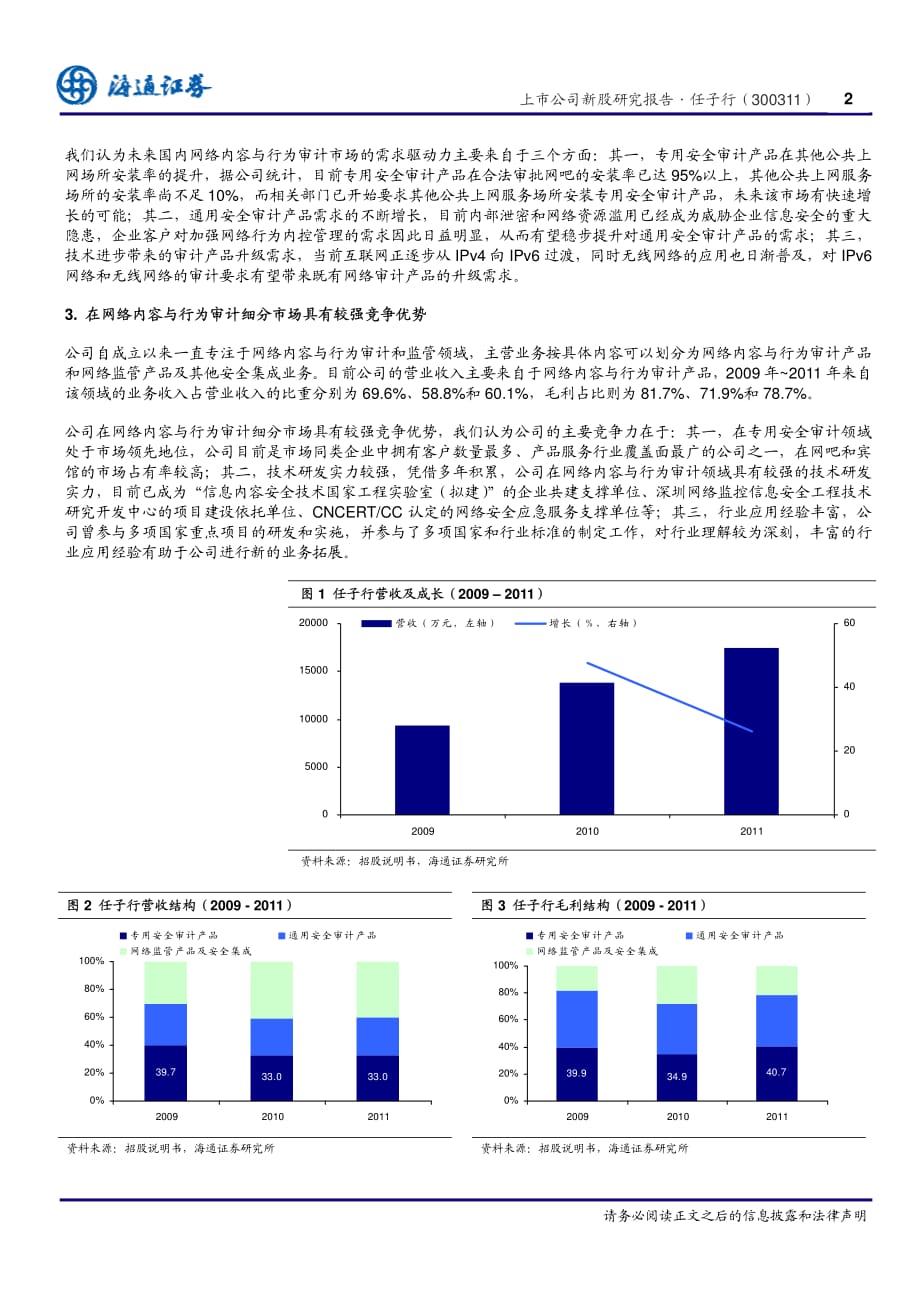 20120416任子行300311新股研究报告网络内容与行为审计领域专业厂商建议申购资料_第2页