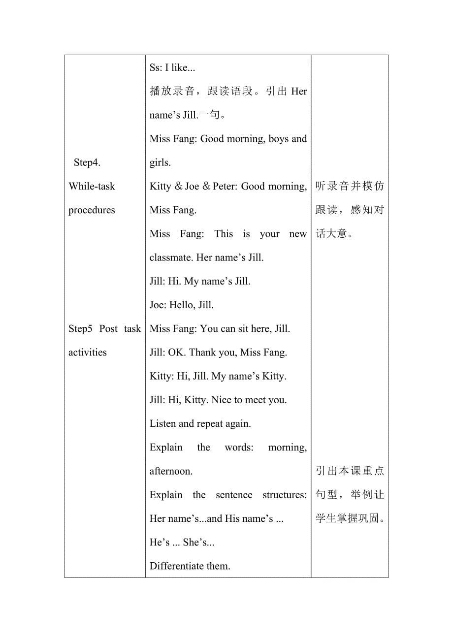 沪教牛津版小学英语四年级上册Module1《Unit 1 Meeting new people》教学设计_第5页