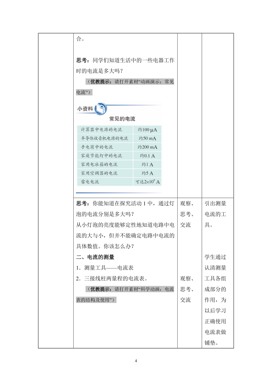 《电流的测量》教案.doc_第4页