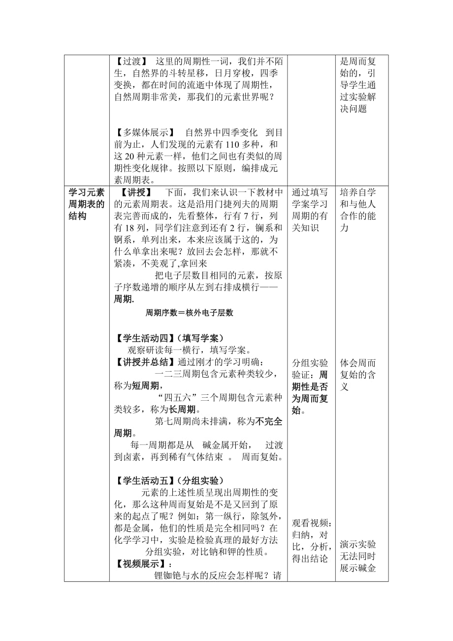 《元素周期表》第一课时教学设计.doc_第4页