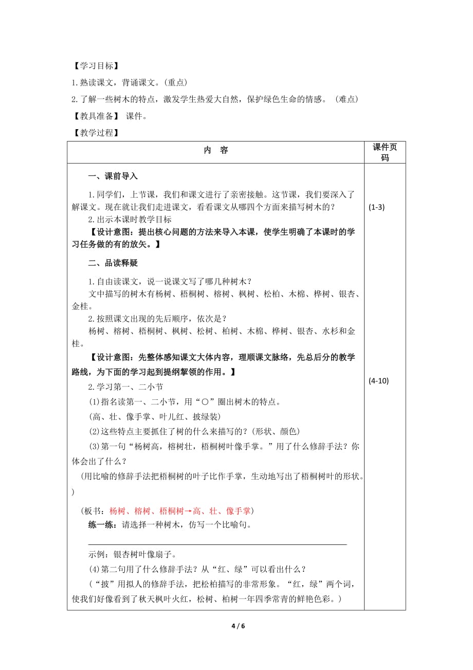 最新2019年部编版小学语文二年级上册第二单元《识字2 树之歌》教学设计_第4页