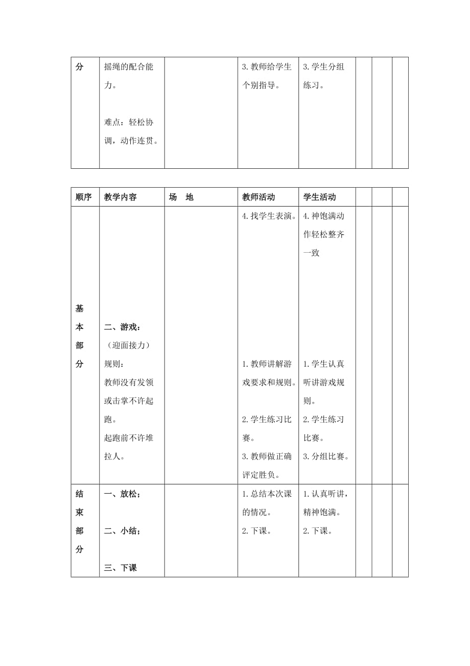 小学一、二年级第二部分《双人跳绳》教案_第2页