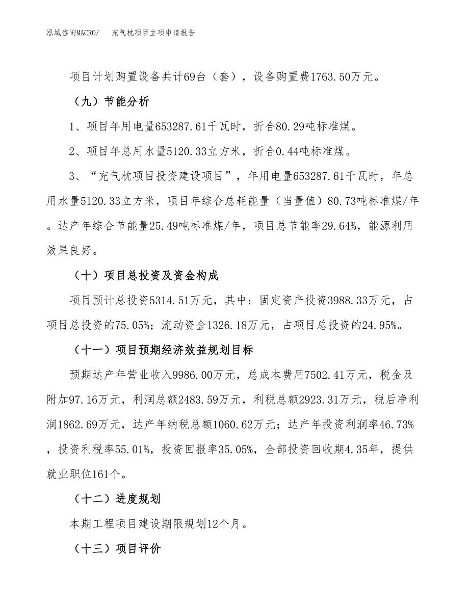 关于建设充气枕项目立项申请报告模板（总投资5000万元）_第3页