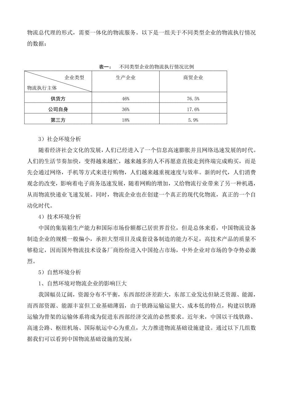 物流公司发展战略项目书.doc完整版资料_第5页