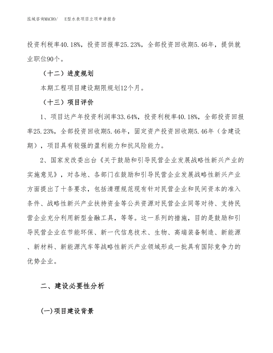 关于建设E型水表项目立项申请报告模板（总投资4000万元）_第4页