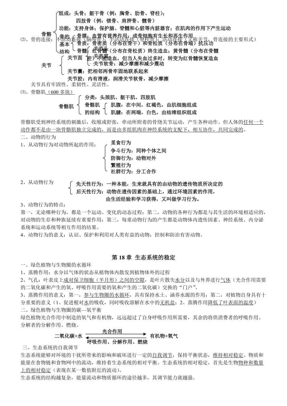 苏科版八年级上册生物复习提纲好汇总_第5页