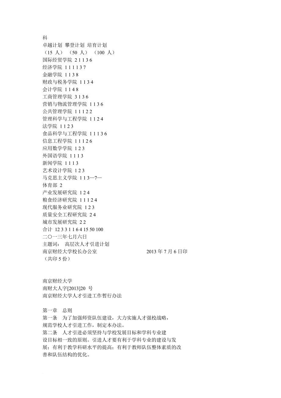 南京财经大学“高层次人才引进计划 word 文档(同名36812)_第5页