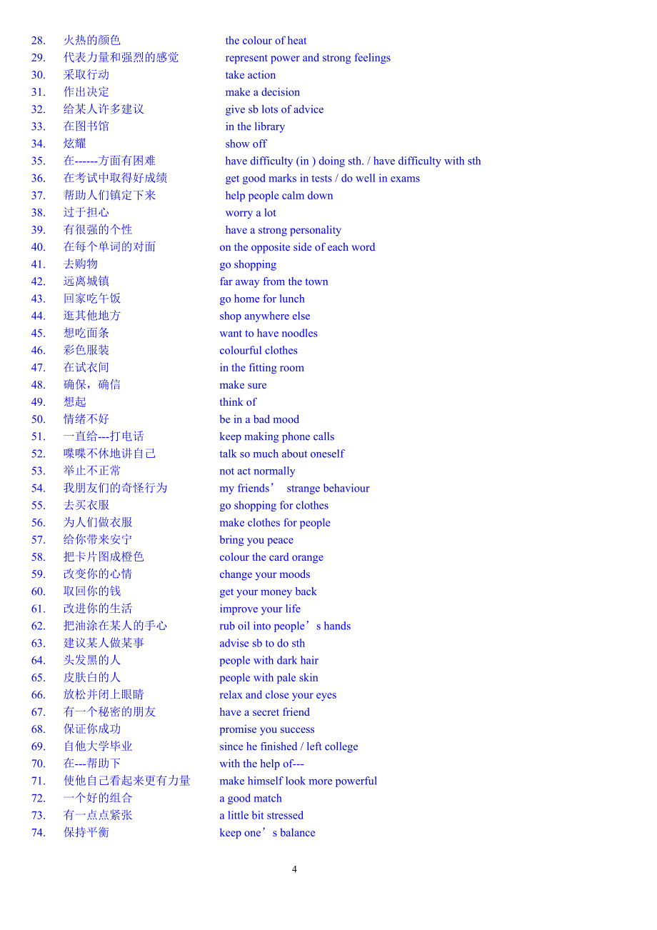 初中英语牛津9A词组（译林版）--哦_第4页