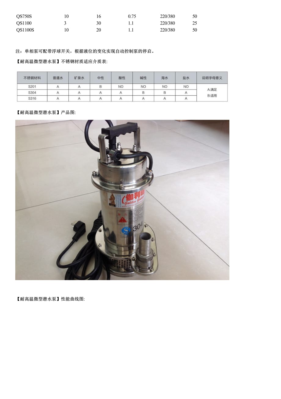 耐高温微型潜水泵产品特点安装方式及价格_第2页