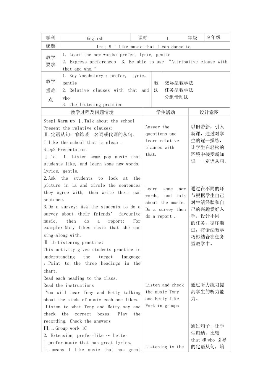 英语人教版九年级全册unit 9-period 1_第1页