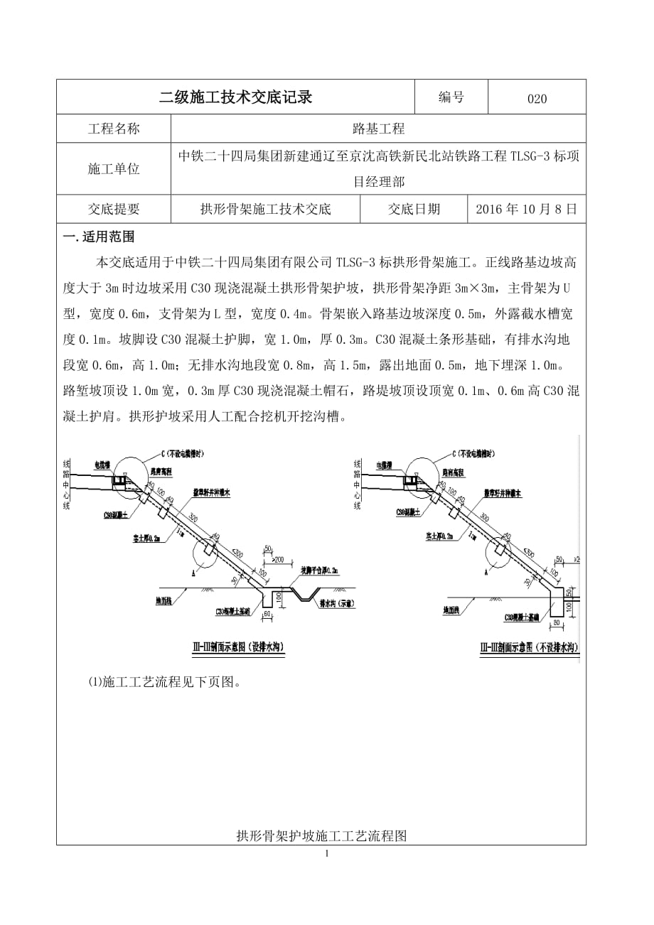 拱形骨架专业技术交底_第1页