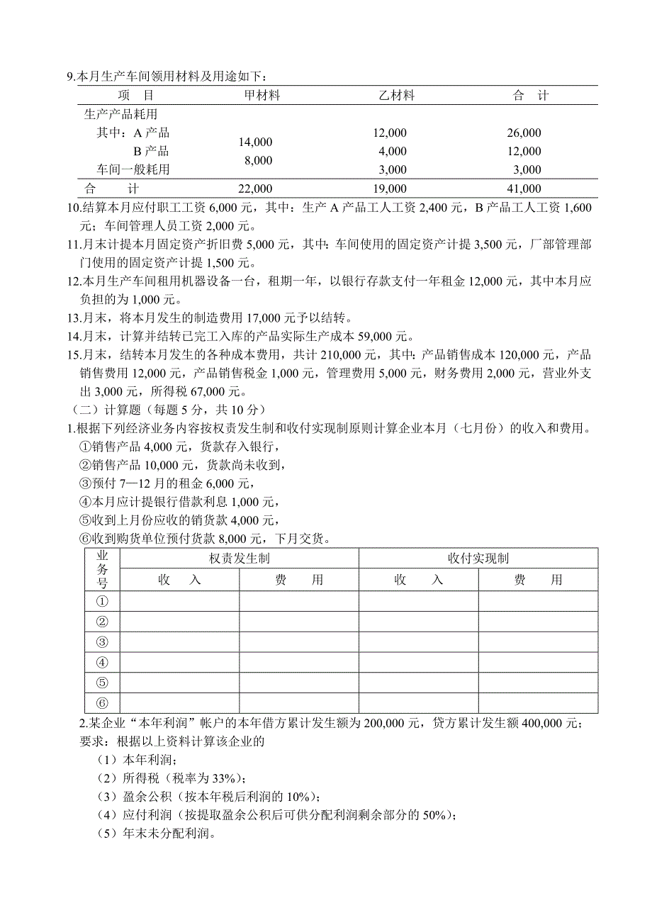 会计学基础试题(共5套)_第4页