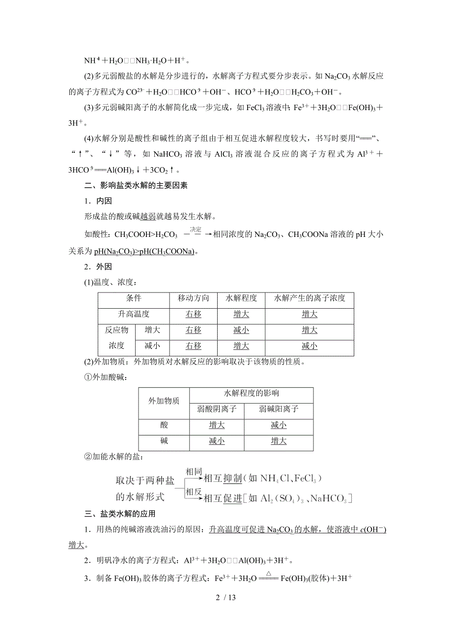 （人教通用版）2015届高考化学一轮总复习讲义第三节盐类的水解_第2页